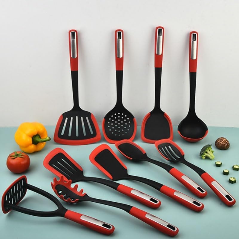 10 Piece Set of Non Stick Pans for Cooking Spatula for Soup Stir Frying Pan Fish for Potatoes Stewing