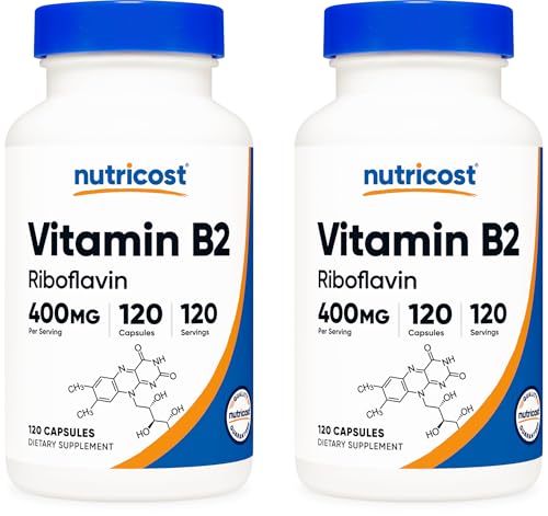 Nutricost Vitamin B2 (Riboflavin) 400mg - 120 capsules