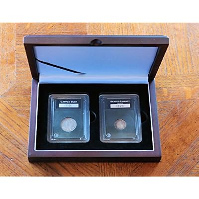 Display box for two NGC/PCGS/Premier/Lil Bear Elite Coin Slab Mahogany Matte Finish