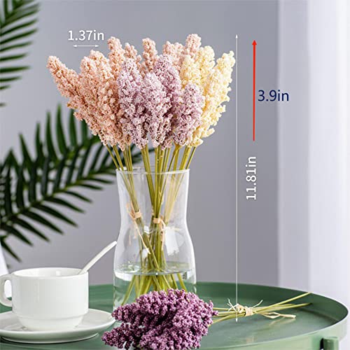 RelatoHolife 42 pcs Artificial Flowers Wheat Ear Blossom Corn Ears Flowers Artificial Wheat Stalk for Spring Home Wedding Flower Arrangement Table Decor(Rainbow)