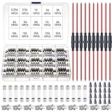 El kit contiene portafusibles tipo tornillo en línea con 16 AWG y 10 piezas de asiento con fusible de 0,55 mm de espesor, ideal para fusibles de vidrio de 6 × 30 mm.