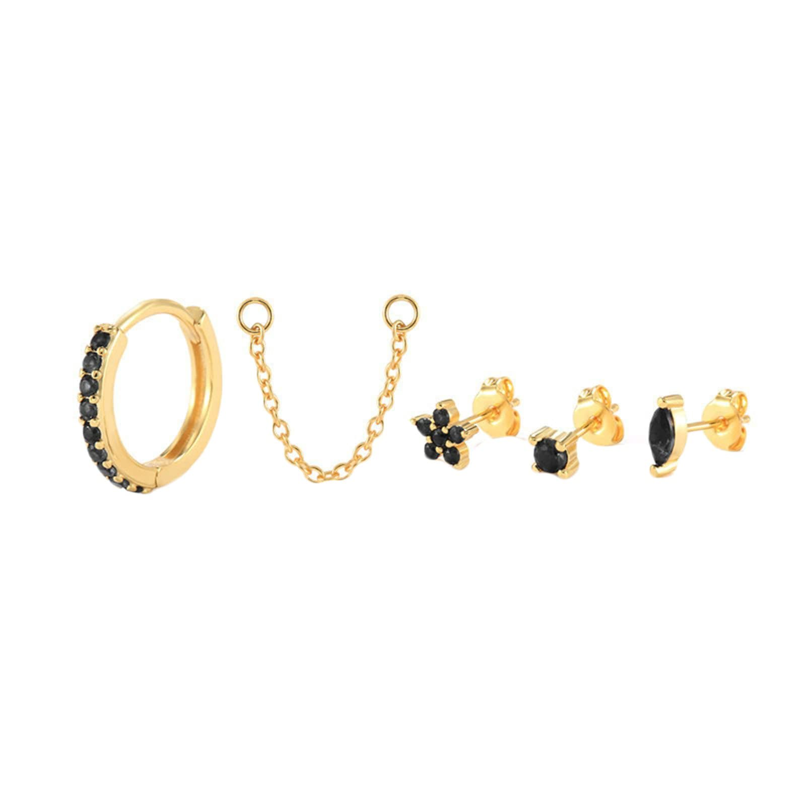 Orecchini Donna Zirconi Argento 925, Orecchini A Bottone Imposta 1 Zirconia Orecchini Donna