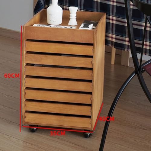 Industrial 7-Drawer Mobile File Cabinet on Wheels, Versatile Makeup Storage Dresser & Jewelry Organizer, Craft & Office Storage Solution for Closet & Bedroom