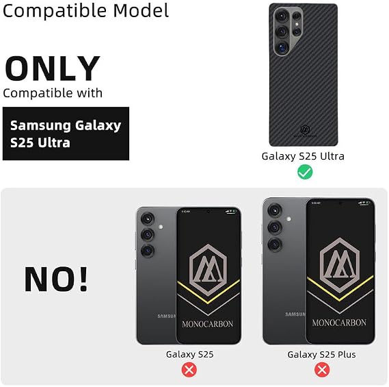 MONOCARBON Real Aramid Fiber Case for Samsung Galaxy S25 Ultra (6.9