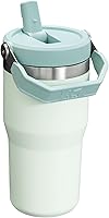 Vista 108 de Stanley - Vaso con popote plegable IceFlow con asa de 30 onzas Tapa de giro y popote abatible Botella de agua resistente a fugas Acero