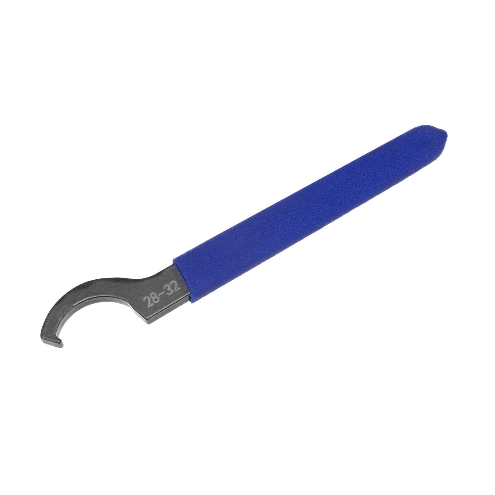 HARFINGTON Llave inglesa de gancho en C 28-32, llave de choque de acero con mango antideslizante azul para sujeción de torno