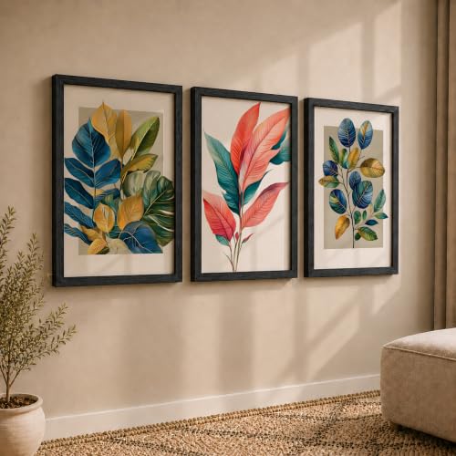 Image of NoWorries Modern Anime Wall Art Frame Paintings 300 GSM Premium Prints | Cool, Anime Character Print & Typography Frames | HD Quality Stylish Wall Paintings Home Decor for Living Room, Office & Bedroom | Wooden Finish Wall Art Frames (Set of-3) (BLACK, ART-14, 21X31INCHES)