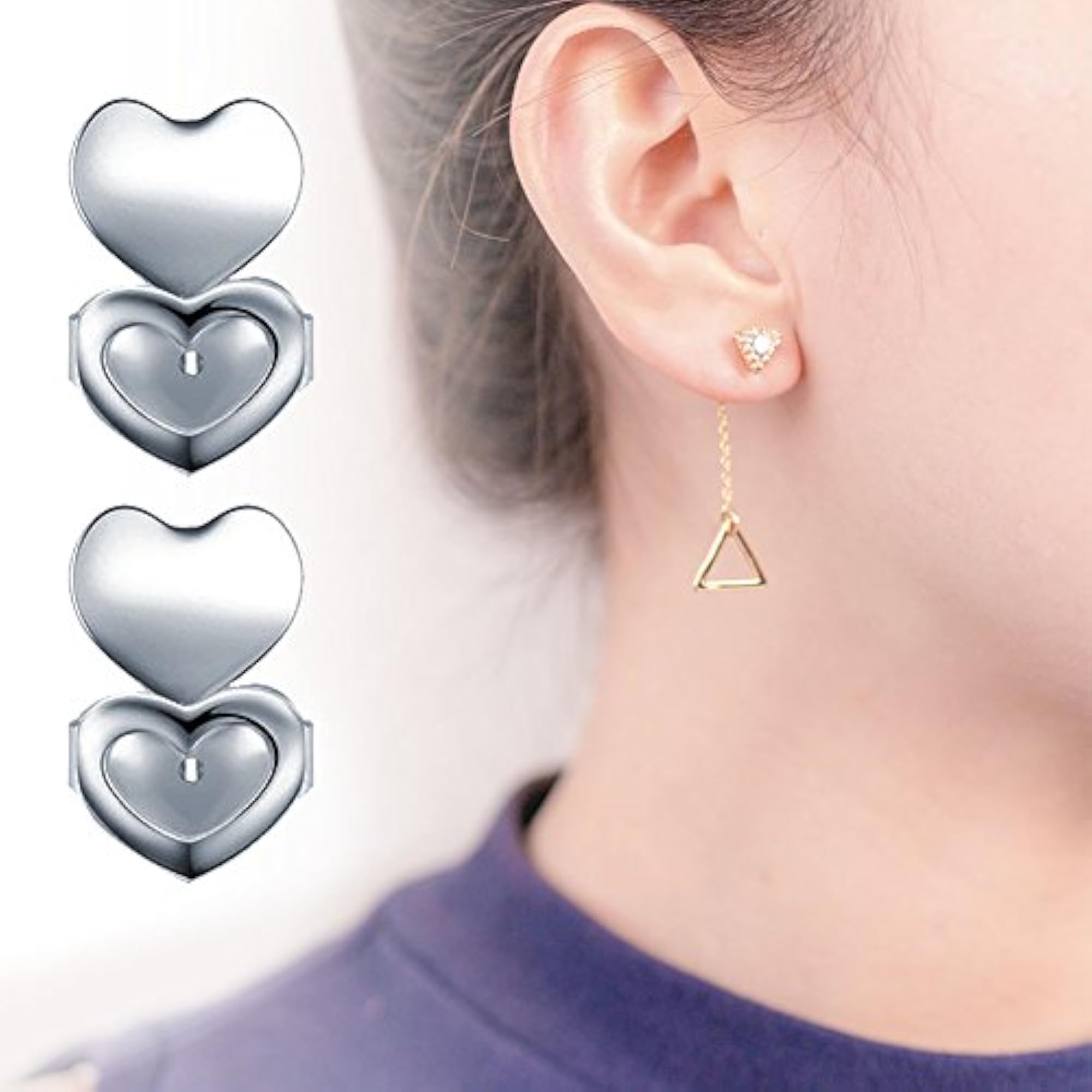 Earrings Back Lifters, 3 Colors, 1 Pair Set