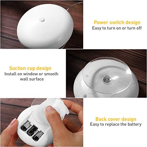 Uonlytech Christmas Hanging Star Window Lights Battery Operated,Warm White Acrylic Window Light with Suction Cup for New Year Wedding Home Christmas Decoration