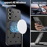JMDZDL Magnetyczne etui do Samsung Galaxy S25 FE, kompatybilne z MagSafe, półprzezroczyste matowe etui na telefon komórkowy Samsung S25 FE, etui ochronne z poliwęglanu (PC), tylna strona z silikonu