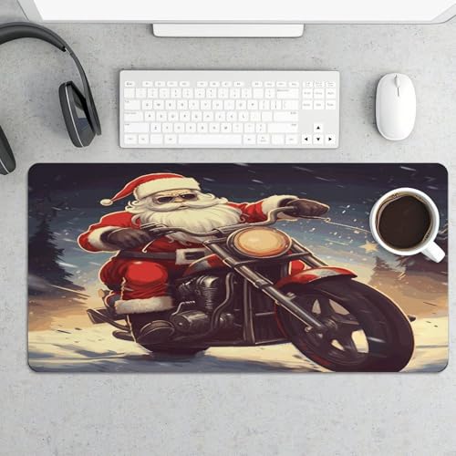 Santa Claus Biker Large Desk Pad 30x60 cm Rubber miniatura 5
