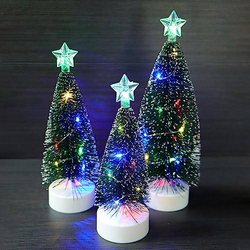 Tisch-Weihnachtsbaum mit Lichtern 3 Stück Tabletop Weihnachtsbaum mit...
