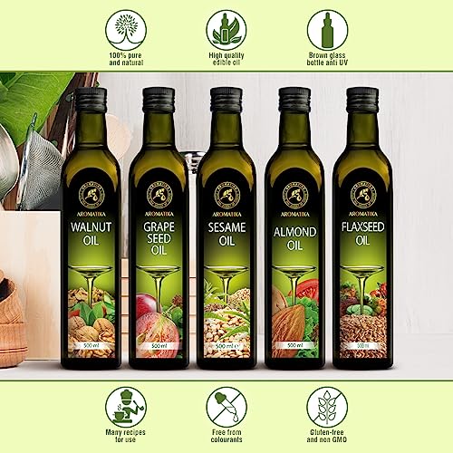 Sesamöl 500ml - Kaltgepresst & Sesamöl für Essen & Schönheit - Sesamum Indicum - Rein & Natürlich - Haut- und Haarpflege