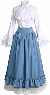 1800s Victorian Renaissance Dress for Women Two-Pieces Medieval Civil War Ball Gowns Costume