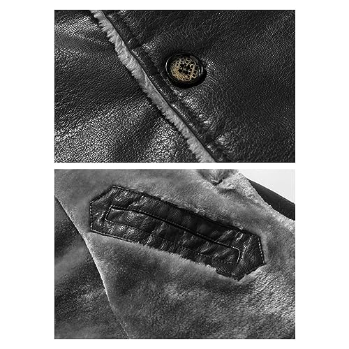 Chaqueta larga de cuero PU para hombre miniatura 6