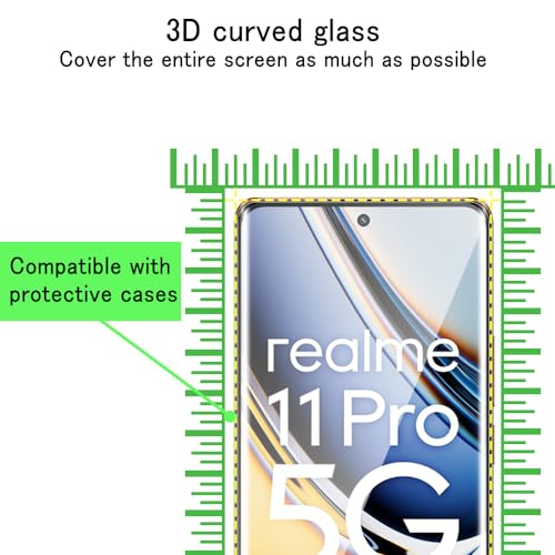 Tzstz 3Pcs Tempered Glass Screen Protector for Realme 11 Pro/11 Pro Plus 5G Hardness 9H Anti Scratch Realme 11 Pro/11 Pro+ Screen Protector - Image 3