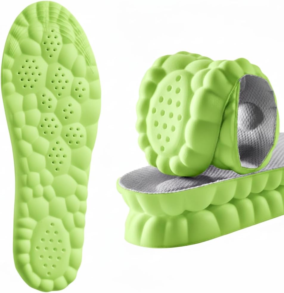 4D Pickleball Insoles for Men & Women - Memory Foam Soles Cloud Shoe Inserts - Trim to Fit Steppers Insoles for Foot Pain Fatigue Relief (Green, S) - Image 5