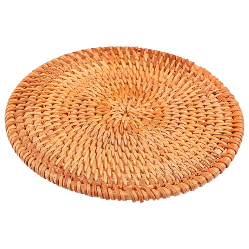 Homoyoyo 越南藤編シンプル木製プレースマット 耐熱断熱カップコースター テーブルキズ防止 おしゃれ和風インテリア用