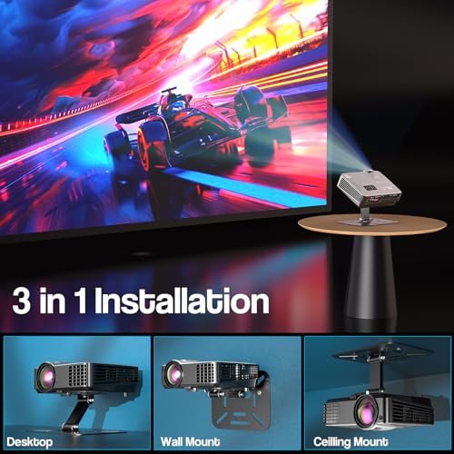 Compact Projector Stand for Mini Projectors with Tilt Angle Adjustment and Cable Ties
