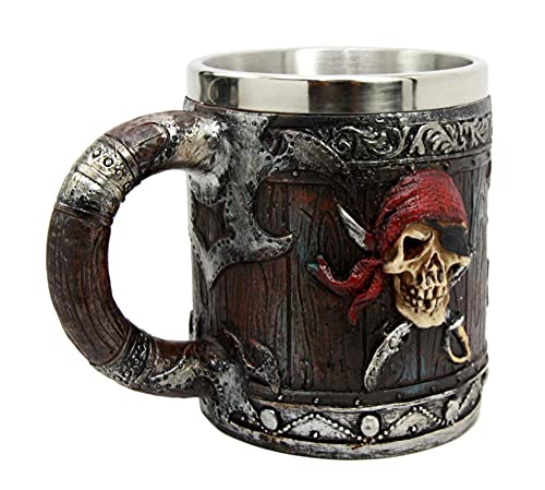 Taza Pirata de Resina con Forro de Acero Inoxidable 12oz miniatura 4