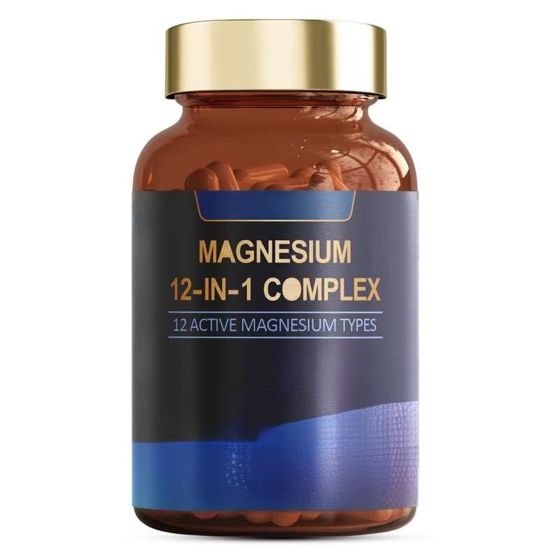 12 in 1 Magnesium - High Absorption for Muscle Heart Sleep Bone Nerve Support - Vegan