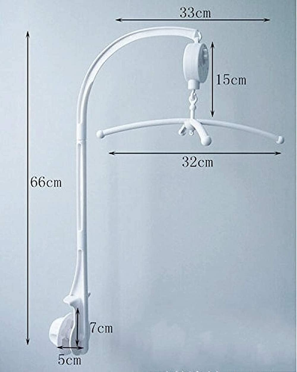 JZK Giostrina culla neonato musicale giostrina lettino con musica wind up carillon + porta giocattoli + braccio, Rotazione automatica Senza batteria