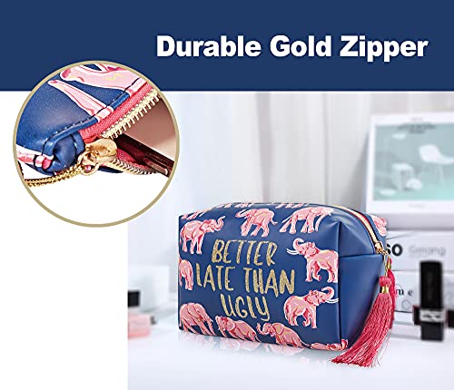 Woomada Makeup Bag For Women Waterproof Portable Travel Cosmetic Bags(Elephant-Dark Blue(Clutch)) #TOP5