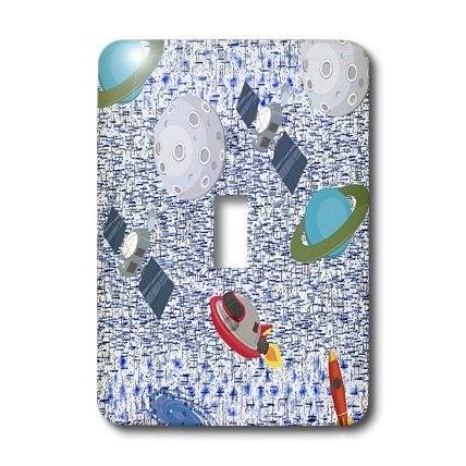Interrupteur à baïonnette décoratif bleu 3dRose planète galaxie multicolore