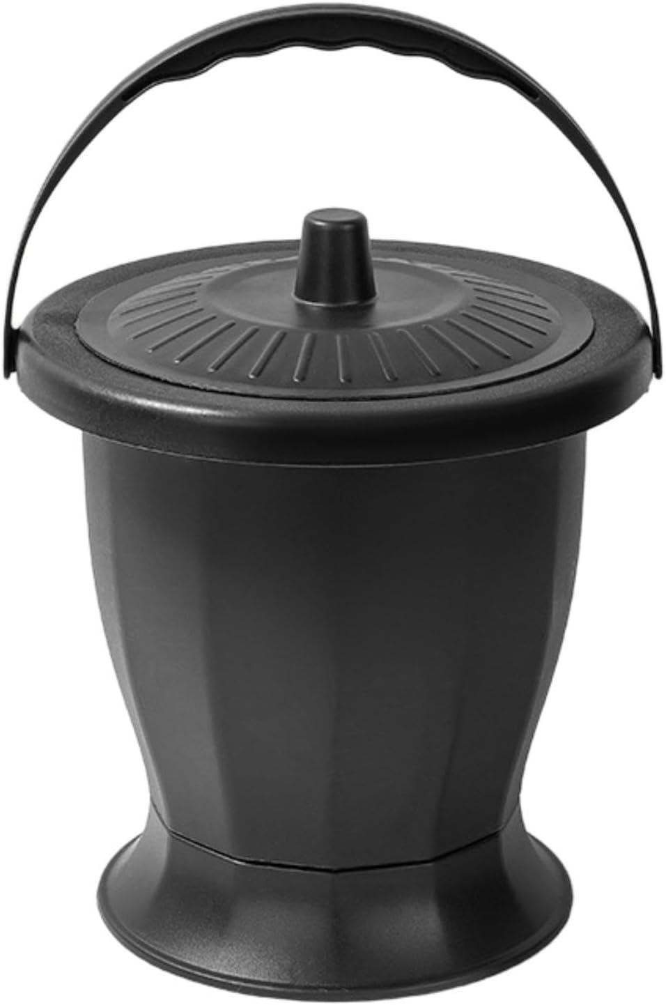 Zialofi Spittoon with Lid, Portable Bedpan Night Commode Bucket, Household Potty Pee Bucket Pot for Kids Adults Travel Elderly, Black Lid