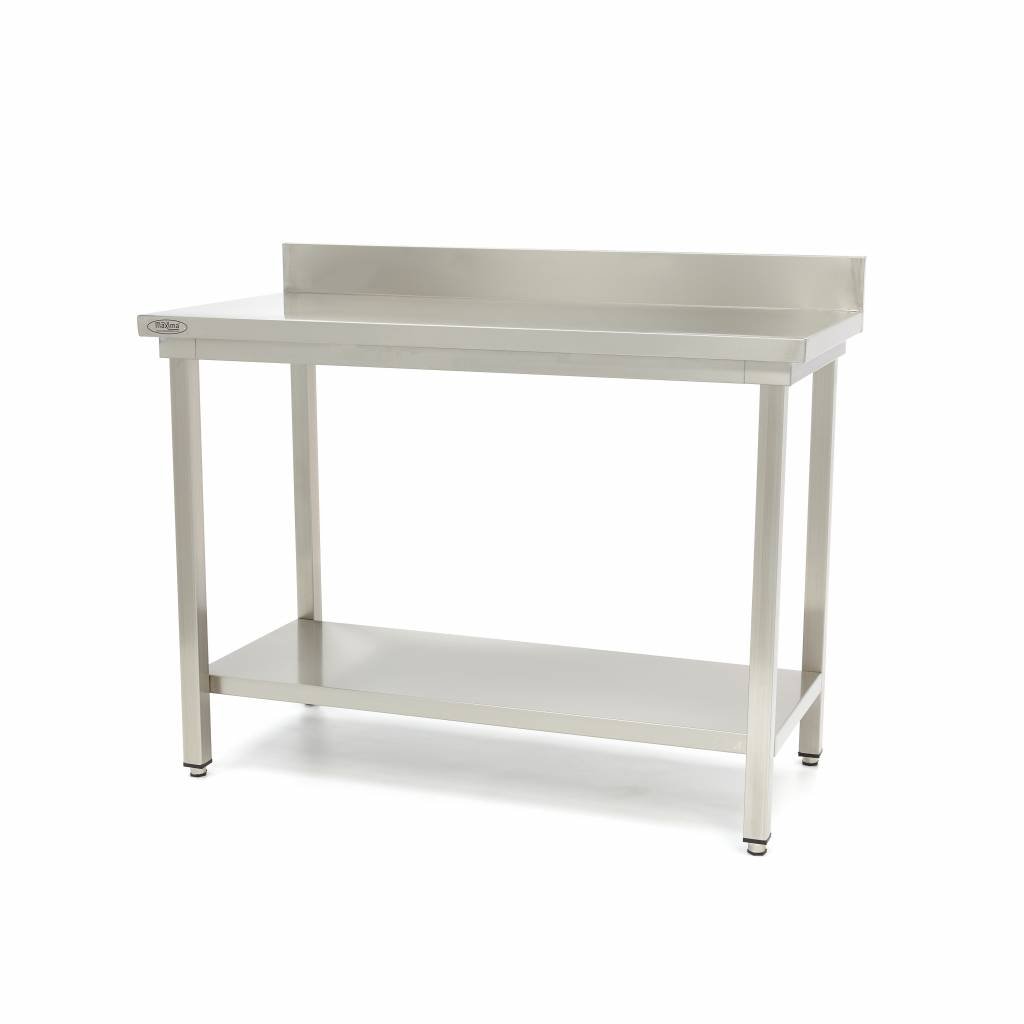 Maxima Table de Travail gastronomique avec Protection Anti-​éclaboussures en Acier Inoxydable Pizza & Schawarma, métallique