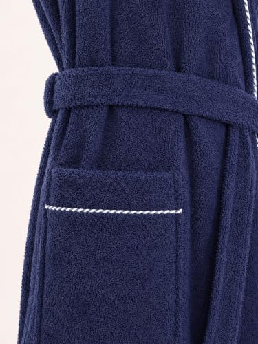 Image of RANGOLI Sunshine 100% Cotton Bathrobes For Women, 500 GSM Free Size Bath Robe With Rope,Ultra-soft, Lightweight & Highly Absorbent Luxurious Bath Gown /Bath Robe