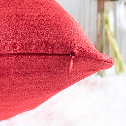 Image of The White Petals Red Christmas Throw Pillow Cover - (20x20 inch) | Decorative, Washable Cushion Covers for Couch, Sofa, Bedroom, Living Room - Pack of 2
