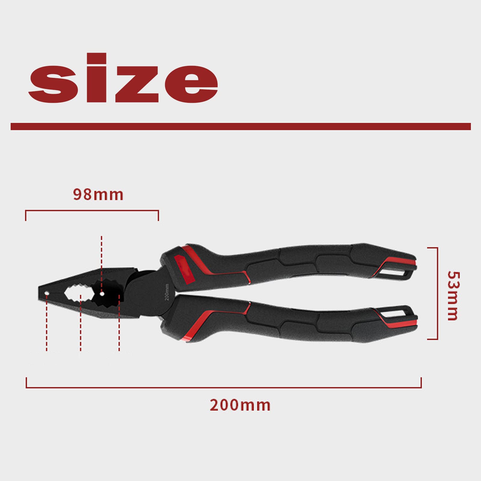 Alicate Combinado 200 mm Pinza Profesional para Trabajo Pesado con manijas de Agarre Suave Acero al Cromo vanadio 60#