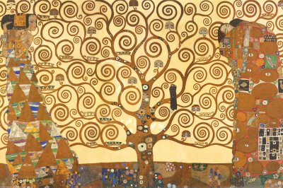 Gustav Klimt Tree of Life Gold Contrast Art Print