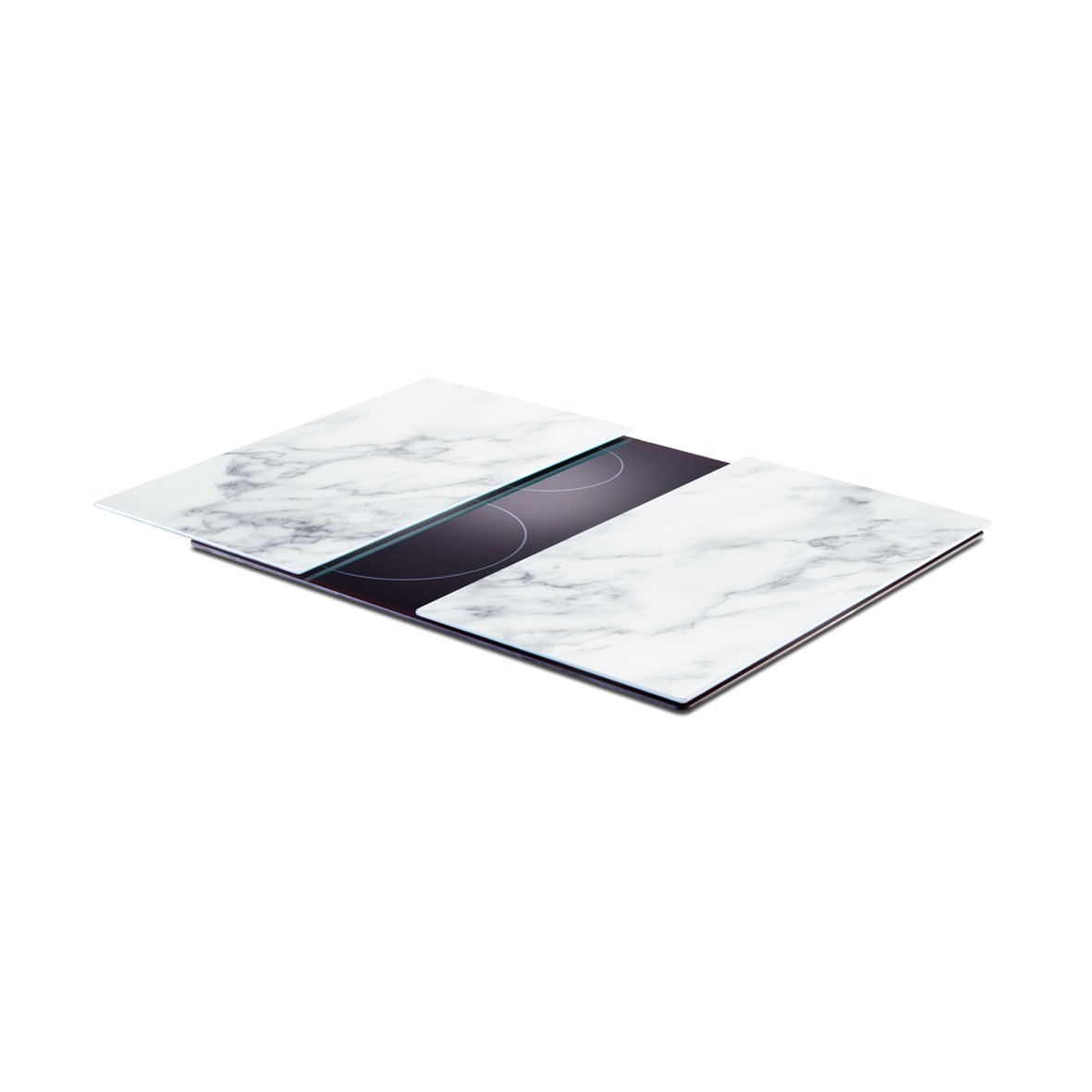 Tabla para cortar de cristal mármol blanco 52 x 30 cm 2 unidades