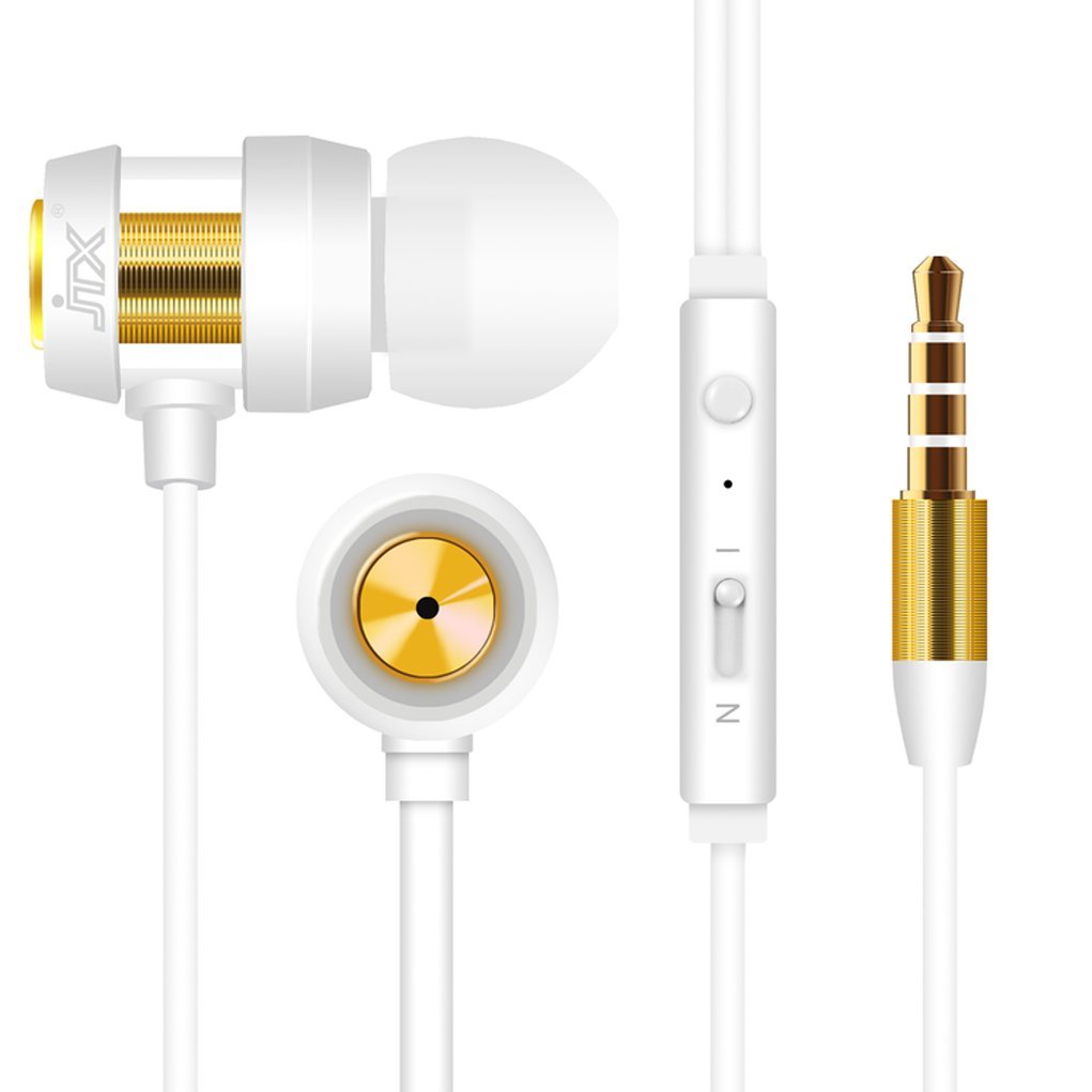 Earbuds with Microphone,Tangle Free Flat Cord in Ear Headphones with Mic Wired Earphones for iPhone,iPad,iPod,Samsung Galaxy,Android Smartphones(White)