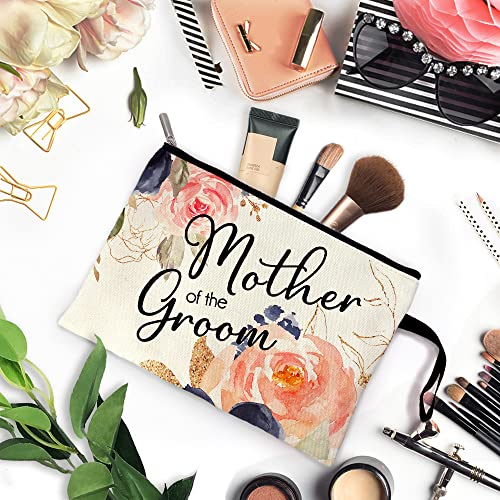 ZHANTUONE Mother of the Groom Funny Cosmetic Bag, for Travel Toiletry Zipper Storage Pouch Makeup Bag, Wedding Engagement, Present for Mother Women, Wedding Gifts for mom friend coworker Sister BFF2