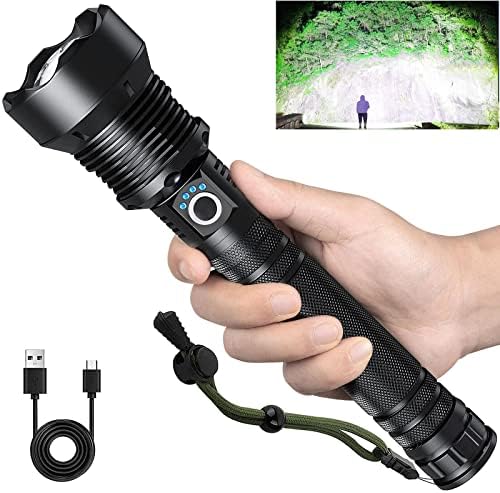 Lylting DOTCOM Rechargeable Flashlights 250000 Lumens, Super Bright Led Flashlight High Lumens with USB Cable, 5 Modes Waterproof Flashlight Powerful Flash Light for Camping Hiking