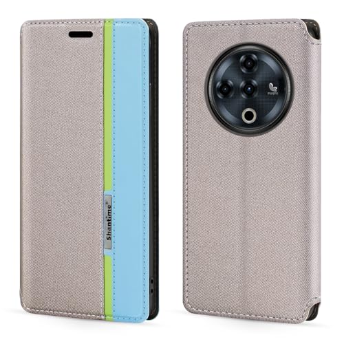 Custodia Flip Bicolore con Chiusura Magnetica Invisibile Compatibile con Doogee Fire 6 Cover e Protettiva elegante pelle sintetica grigio