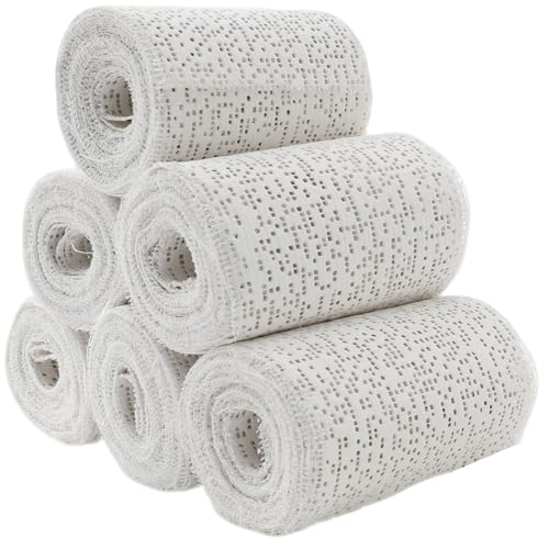 Fermus Plaster Coth Rolls 6 Pack White Gauze Bandage Plaster Strip Wrap