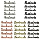 AOLDHYY dmade Metal Label 25 pcs 1 3/8 inch Handmade Metal Tags zinc Alloy for DIY Jewelry Making Gift Handbag Purse Hardware Craft