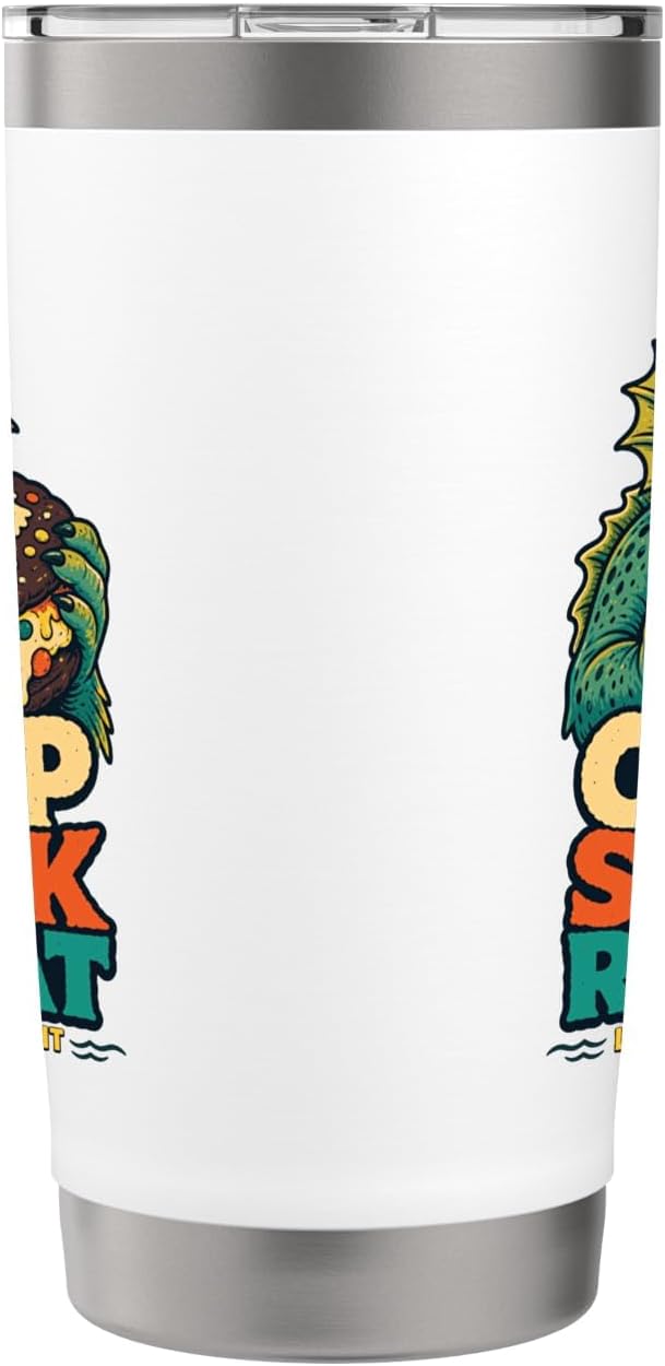 Creep Snack Repeat Lagoon Monster Humor Stainless Steel Insulated Tumbler image 4