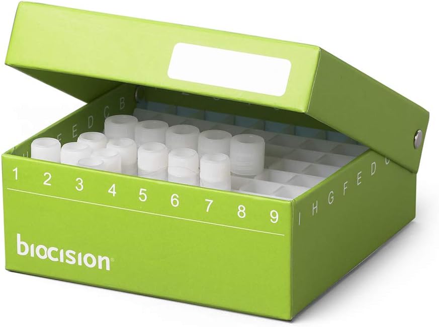 Biocision BCS-221G Green TruCool Hinged CryoBox, LN2 Drain Holes (Pack of 50)