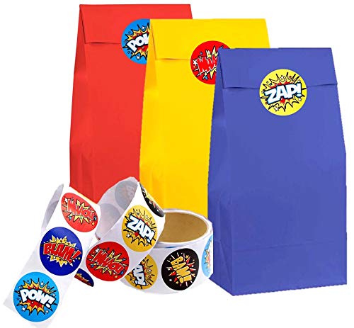 kedudes Party Supplies Goodie Bags with Stickers, Cartoon Birthday Favor Bags for Theme