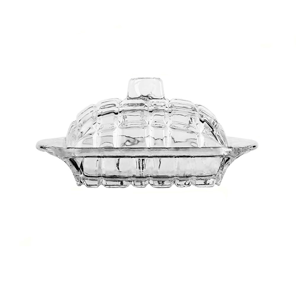 Zyyanshop One Color Butter Dish Butter Box Square Transparent Glass With Lid For Restaurant, Hotel, Kitchen Utensils