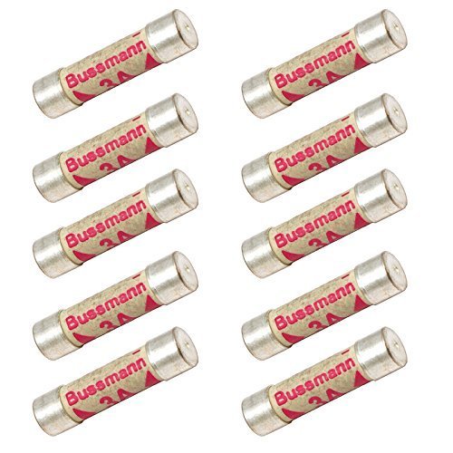 Qualtex 10 X 3A 3 Amp Mains Fuse Plug Top Fuses Bussman 240V Household
