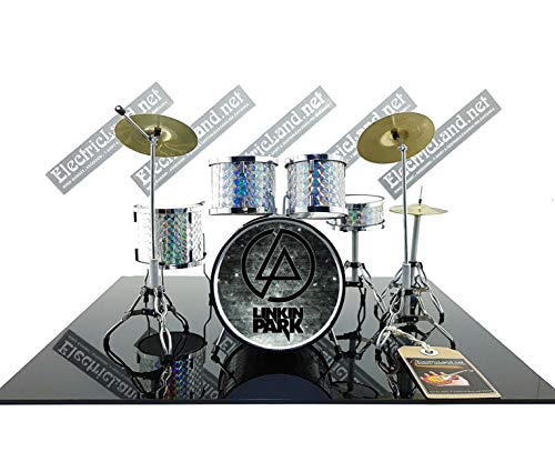 Mini Drum Kit Linkin Park Chester bennington Tribute Miniature Rock 25 cm Model Escaleras 1:4 Collectible Box Set batería modelo de colección
