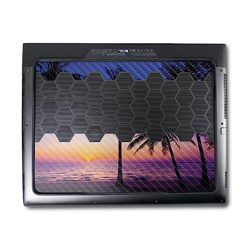 Image of MightySkins Carbon Fiber Skin Compatible with Alienware M18 R1 (2023) Full Wrap Kit - Palm Sunrise | Protective, Durable Textured Carbon Fiber Finish | Easy to Apply & Change Styles | Made in The USA