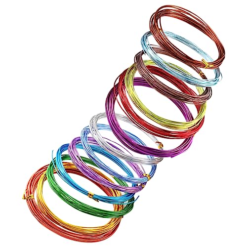 Alambre de aluminio para manualidades Gadpiparty: 12 rollos flexibles de colores para bisutería