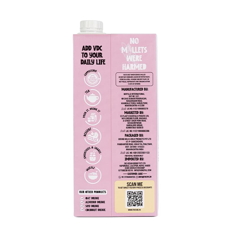 VDC Millet Drink-Non dairy, Rich in Protein,Source of Dietary Fiber, Zero Cholesterol, Lactose free, Fortified with Vitamins & Minerals, Vegan, No added Sugar, Zero... - Image 3